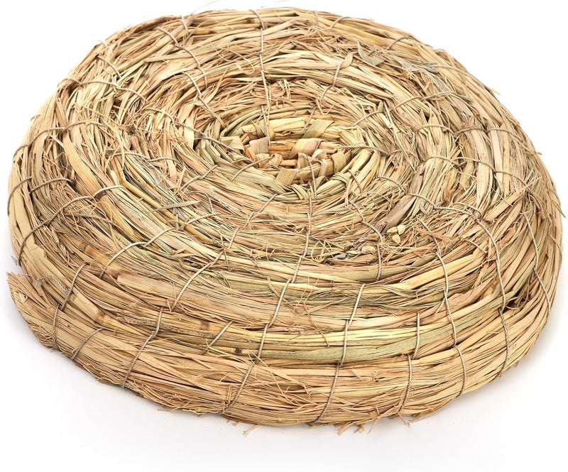 Eorbow 6 Packs Woven Straw Bird Nests, 8" Handmade Flat Base Spawning Nest, Small Animal Breeding Bed Hatch House Cage Accessories for Dove Pigeon Parrot Cuckoo Sparrow Rabbits Chinchillas Hamster - Image 3